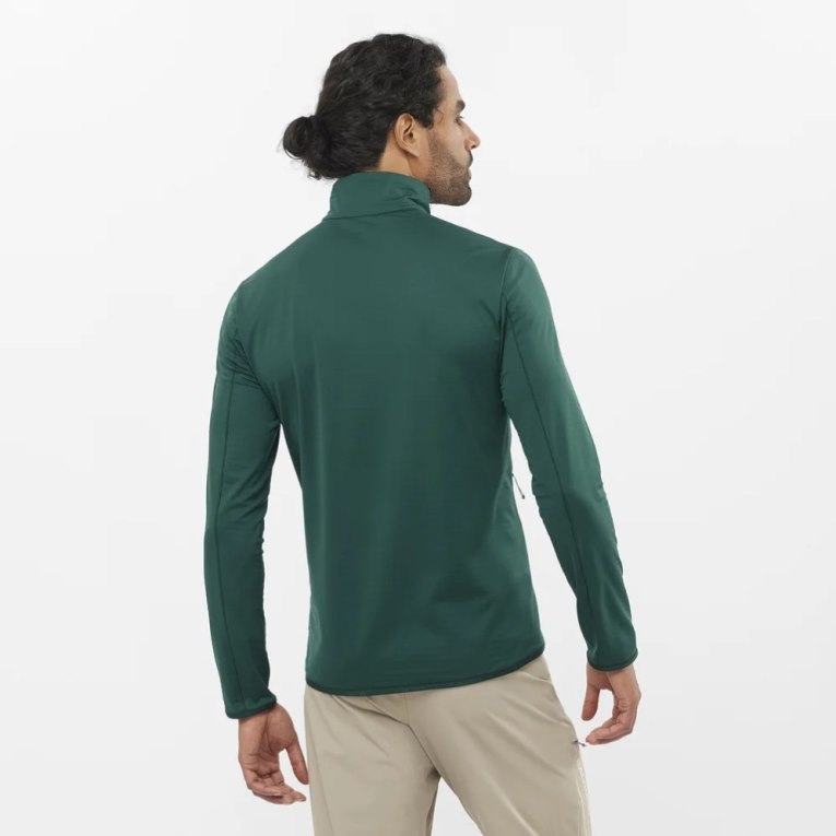 Casaco Salomon Essential Lightwarm Full Zip Masculino Verdes Escuro | PT H60752